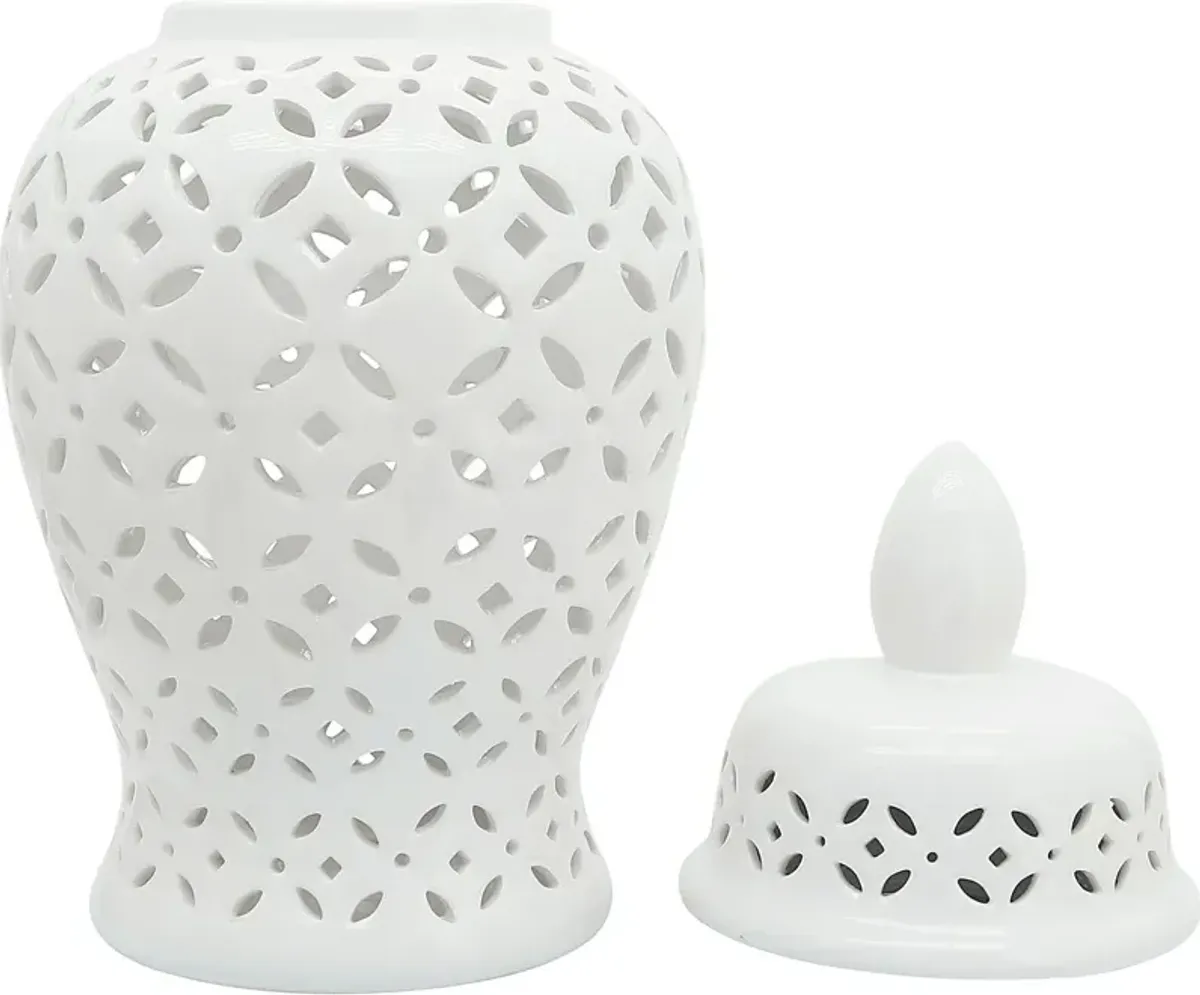 Railsback White Temple Jar