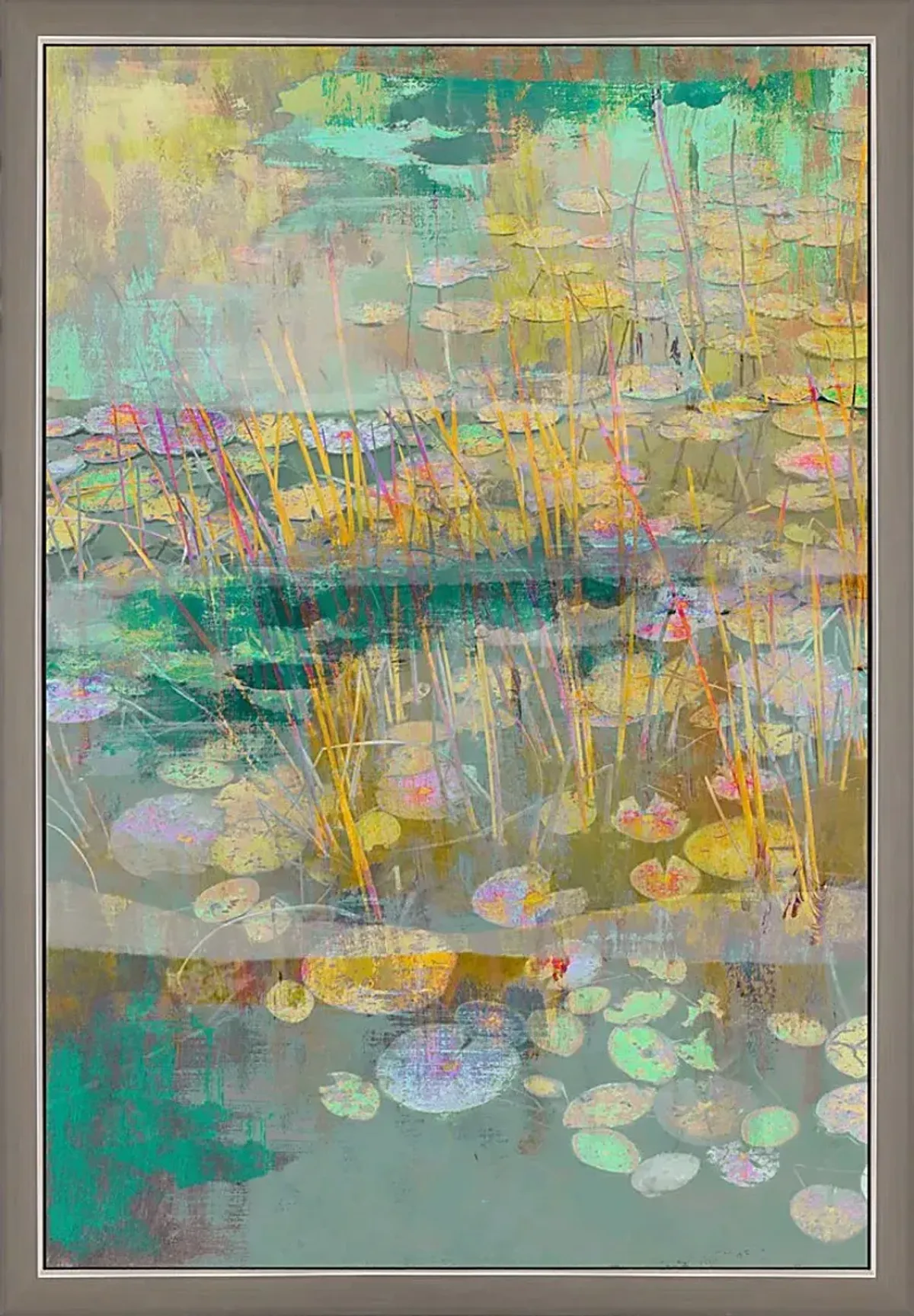 Lilies Look I Blue Framed Artwork
