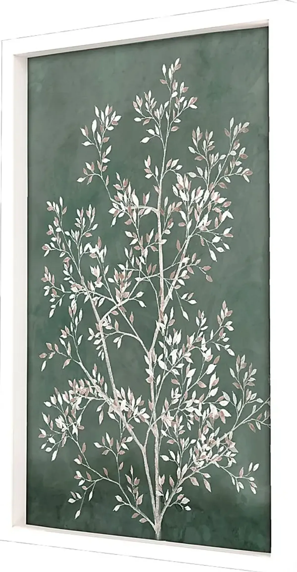 Gentle Tree I Green Framed Artwork