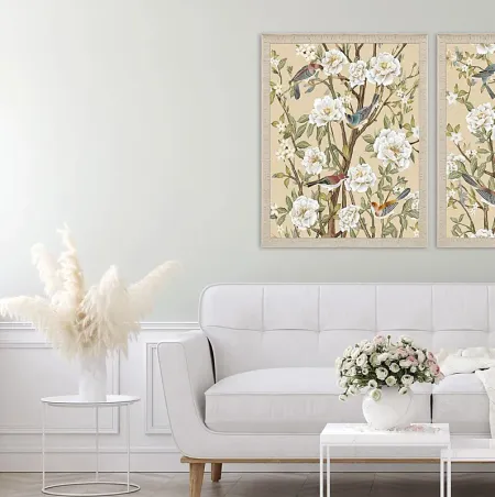 Garden of Flowers I White Framed Artwork