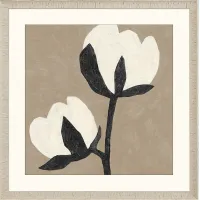 Flower Duet White Framed Artwork