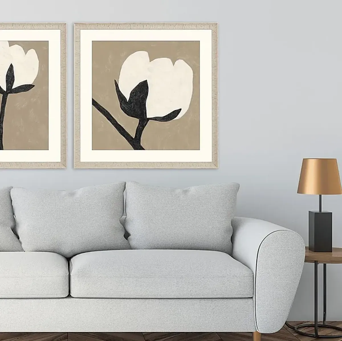 Flower Solo White Framed Artwork