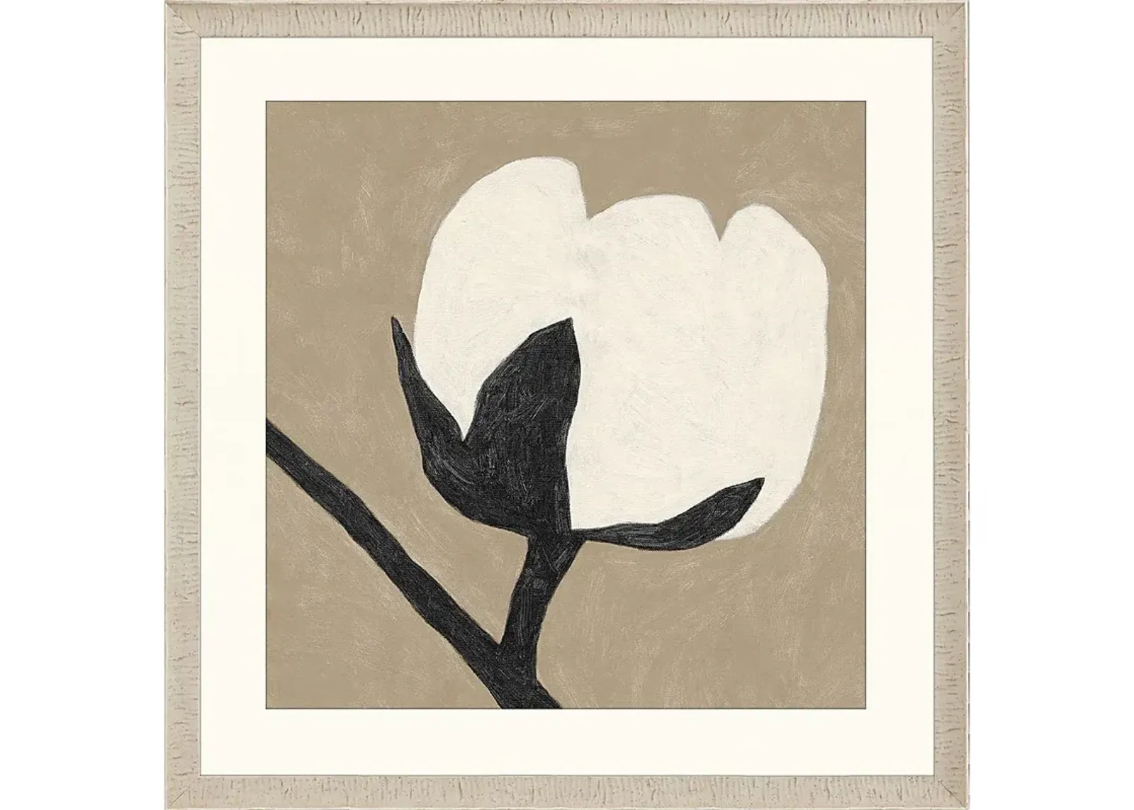 Flower Solo White Framed Artwork