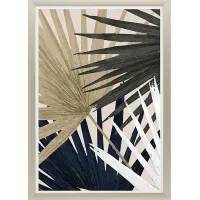 Shaded Palms Blue Framed Artwork