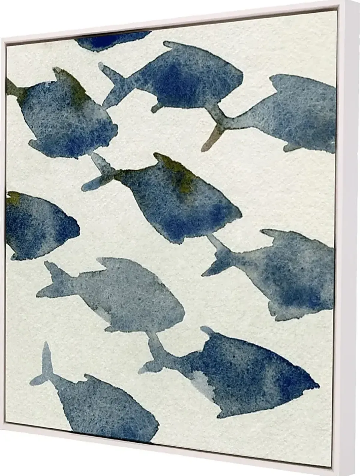 School of Fish Blue Framed Artwork