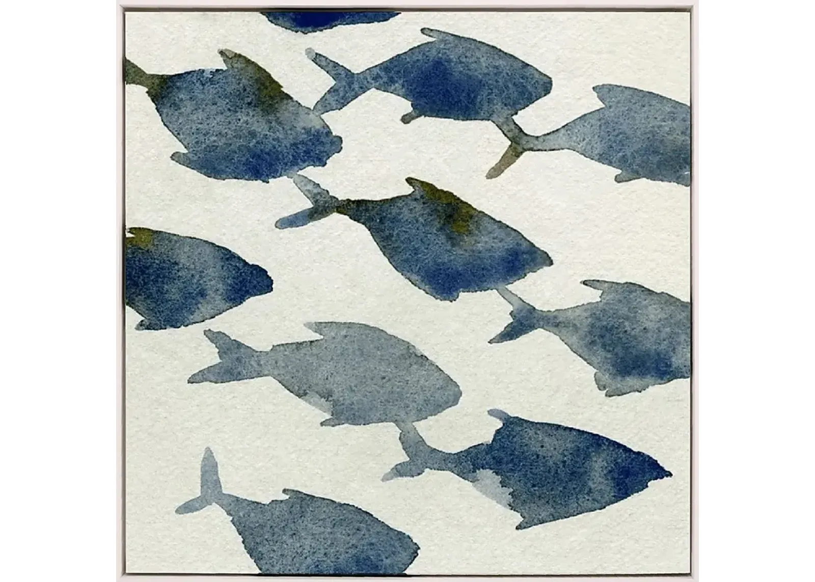 School of Fish Blue Framed Artwork