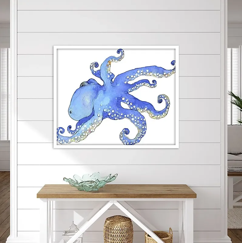 The Blue Octopus Framed Artwork