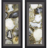 Agate Quartz Gray Framed Artwork, Set of 2