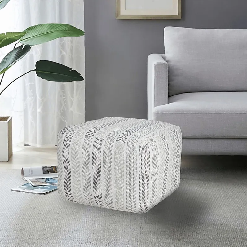 Istarie Light Gray Pouf