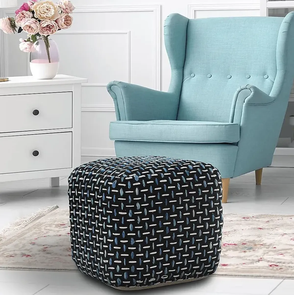 Abanela Blue Pouf