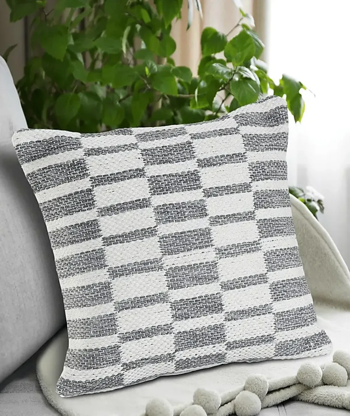 Melorna Gray Throw Pillow