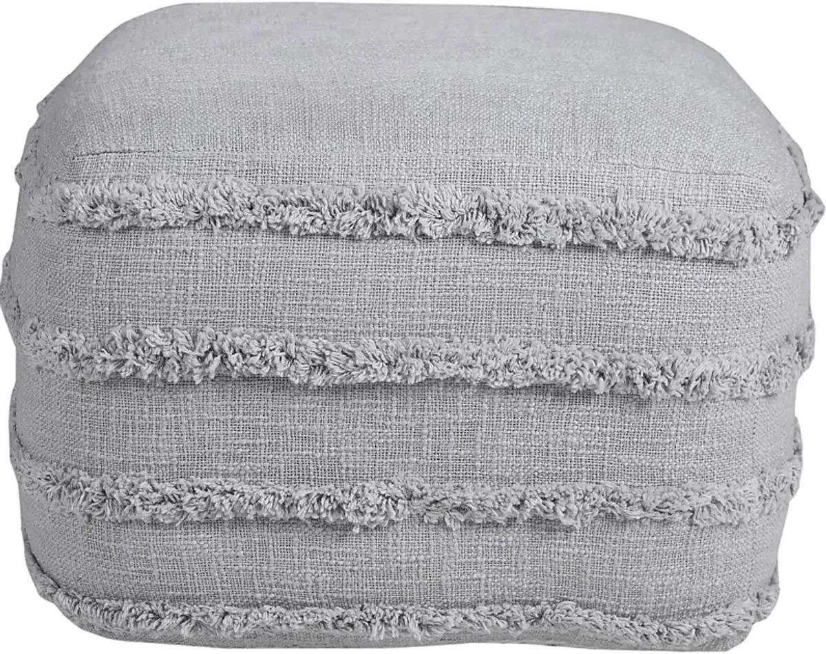 Elzieno II Gray Pouf