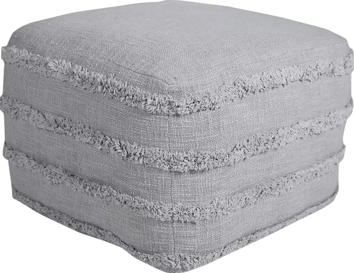 Elzieno II Gray Pouf