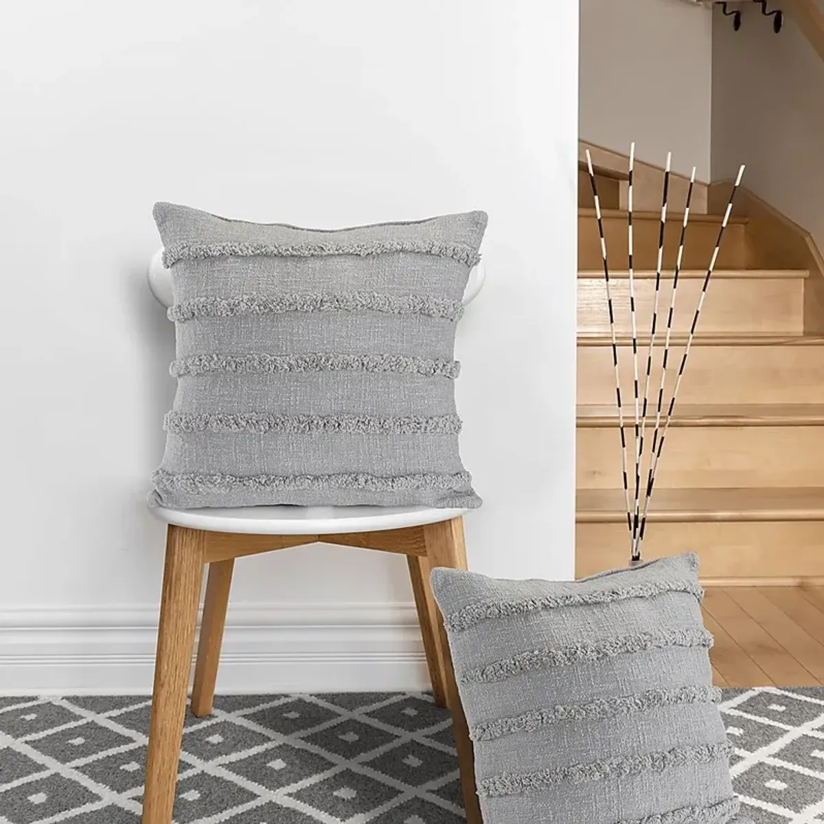 Lorelina Gray Throw Pillow