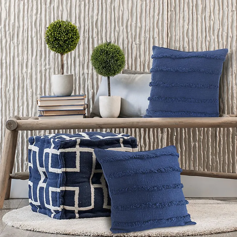 Lorelina Navy Throw Pillow