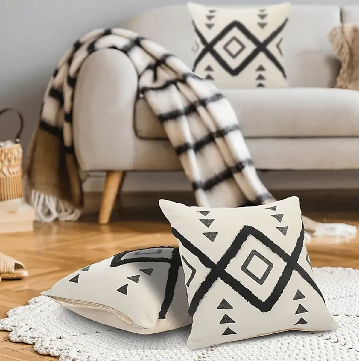 Norasen II Off White Throw Pillow