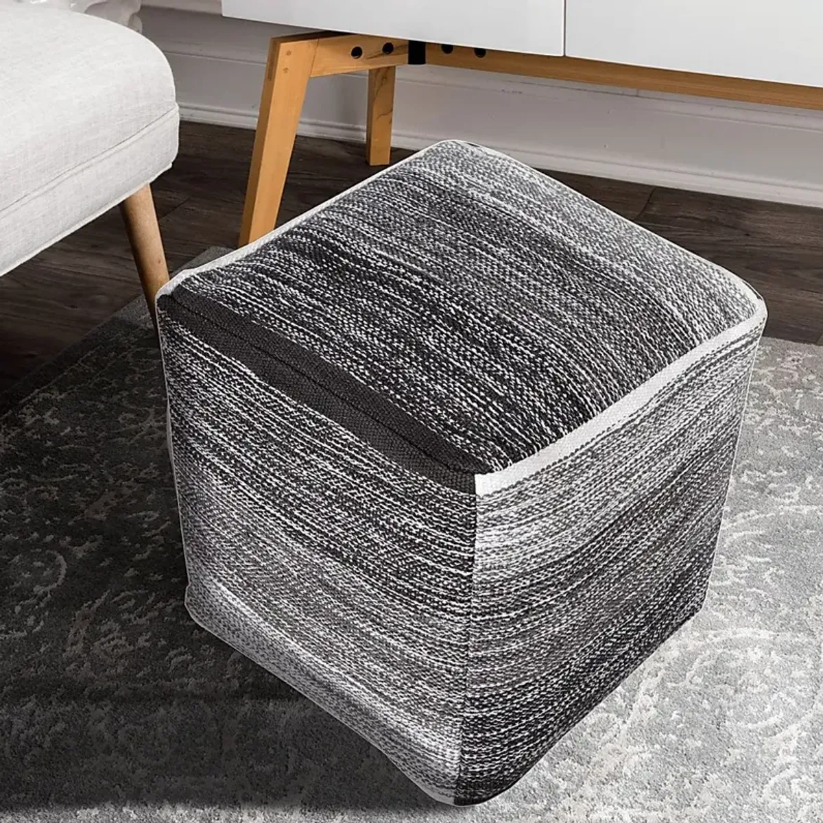 Dovepost Gray Pouf