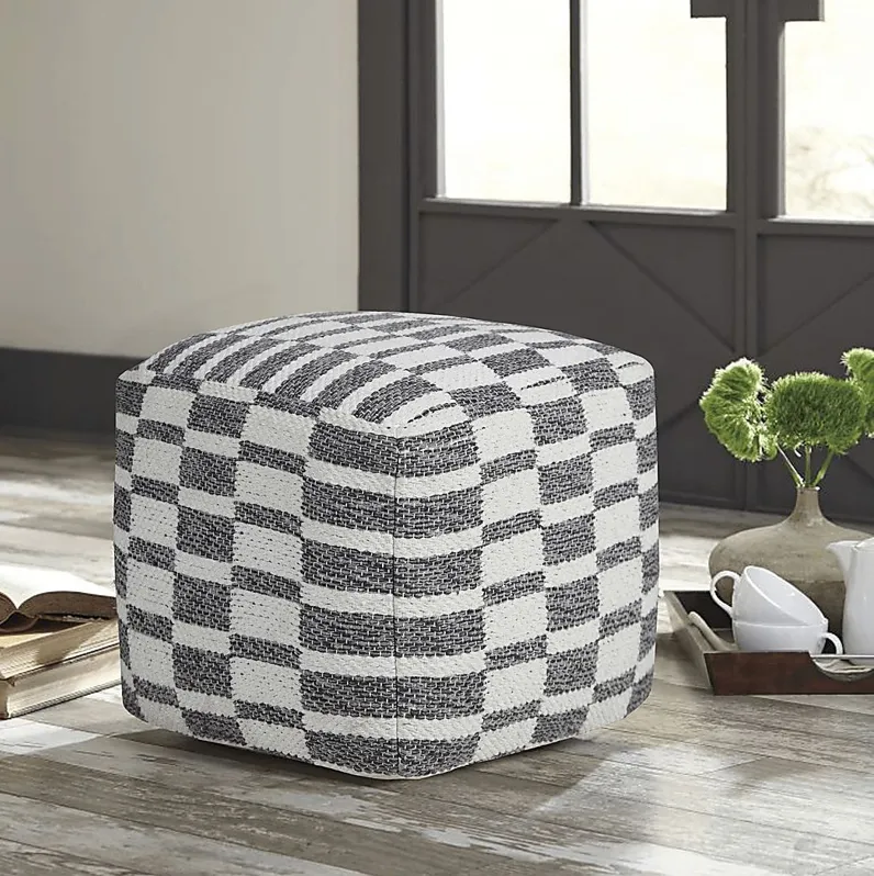 Melorna Gray Pouf