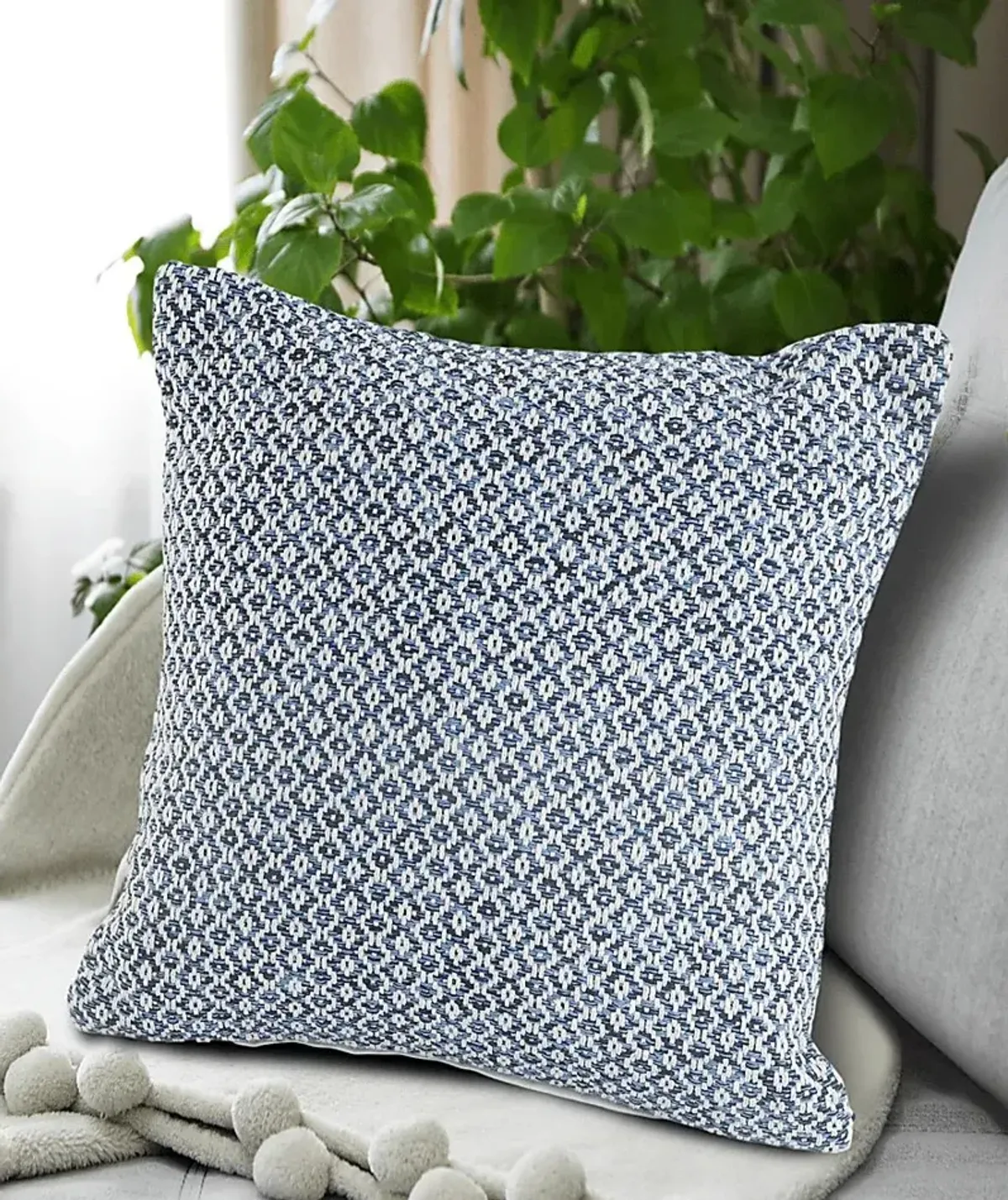 Antimo Blue Throw Pillow