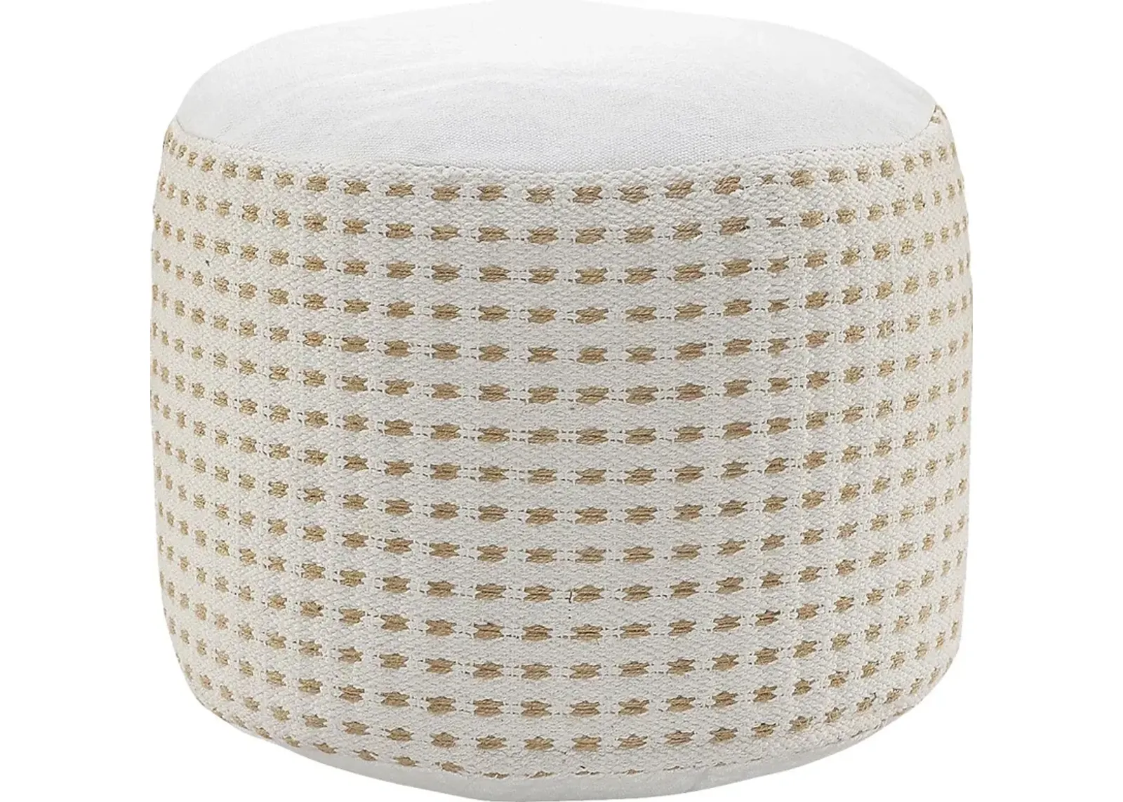 Jacinth White Pouf