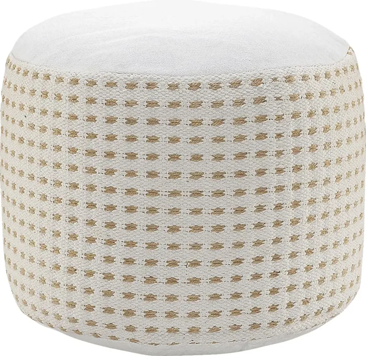 Jacinth White Pouf