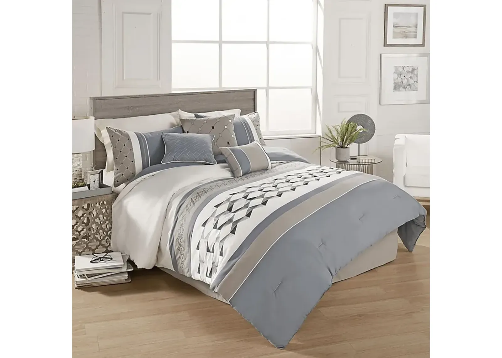 Charlyne Blue 7 Pc King Comforter Set