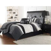 Darrah Black 7 Pc Queen Comforter Set