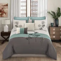 Mearna Blue 8 Pc King Comforter Set