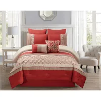 Estefani Orange 8 Pc King Comforter Set