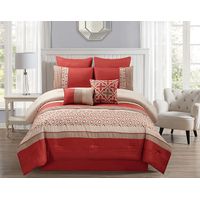 Estefani Orange 8 Pc Queen Comforter Set