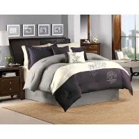 Abiona Plum 7 Pc King Comforter Set