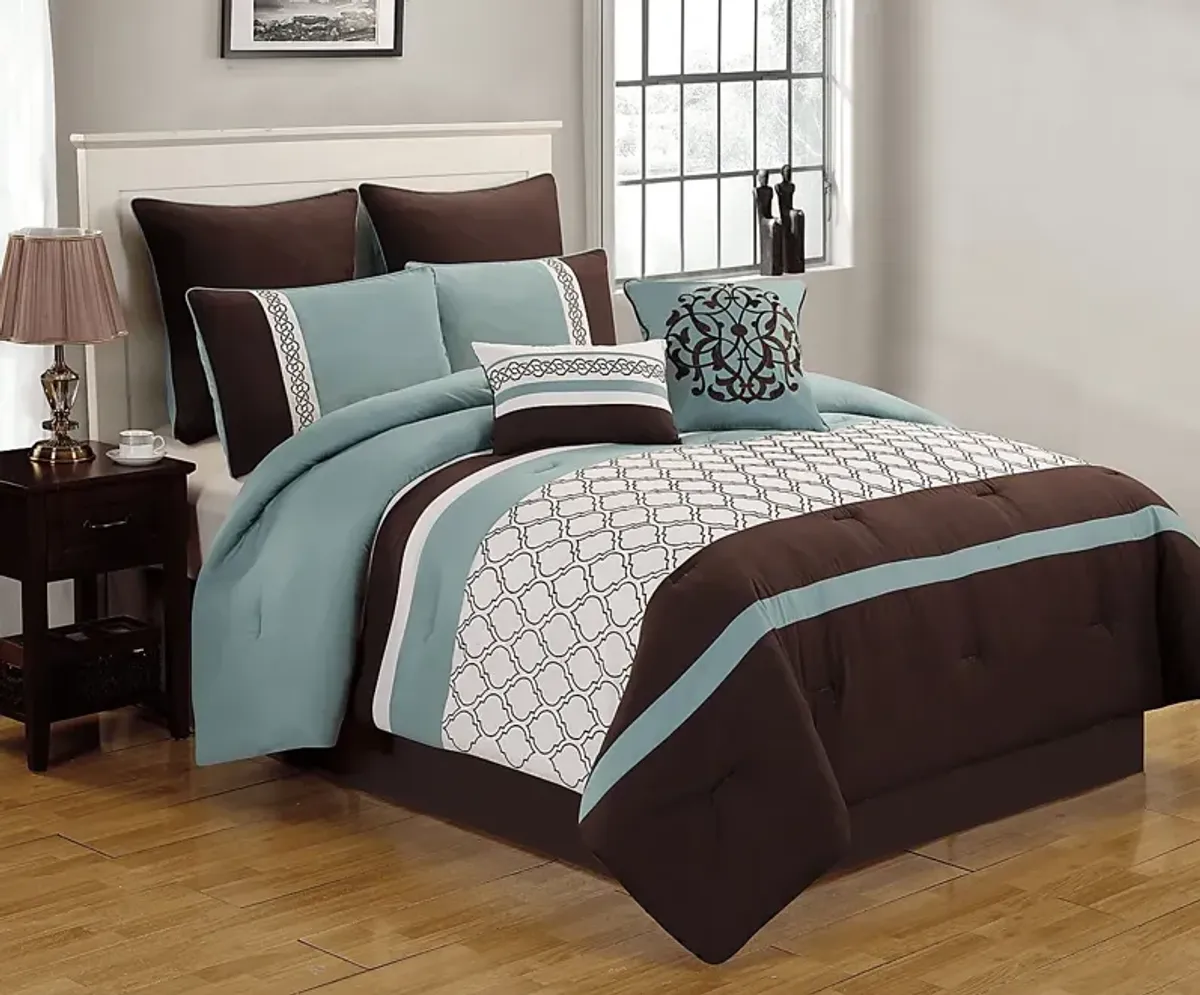 Nicolene Blue 8 Pc King Comforter Set