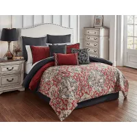 Kevlyn Red 10 Pc King Comforter Set