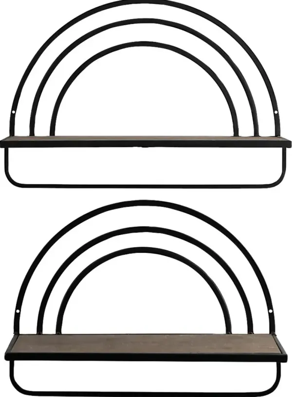 Telatha Brown Wall Shelf, Set of 2