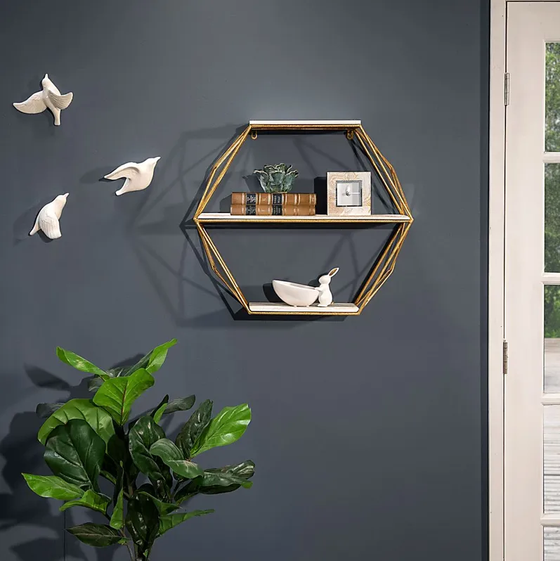 Pirola Gold Wall Shelf