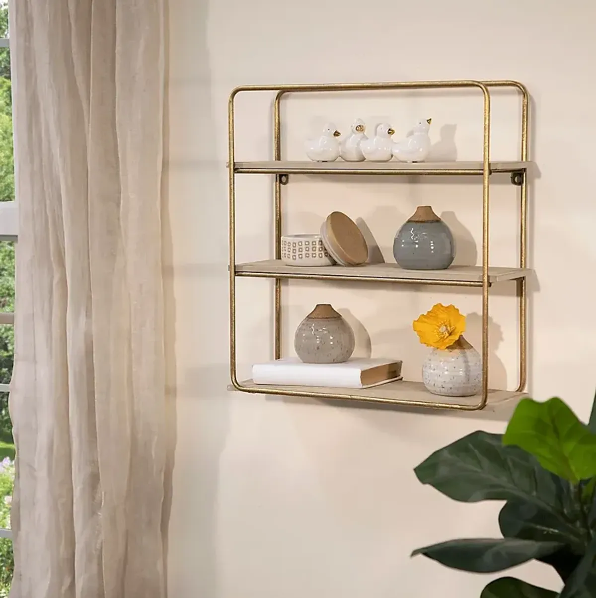 Peregine Gold Wall Shelf