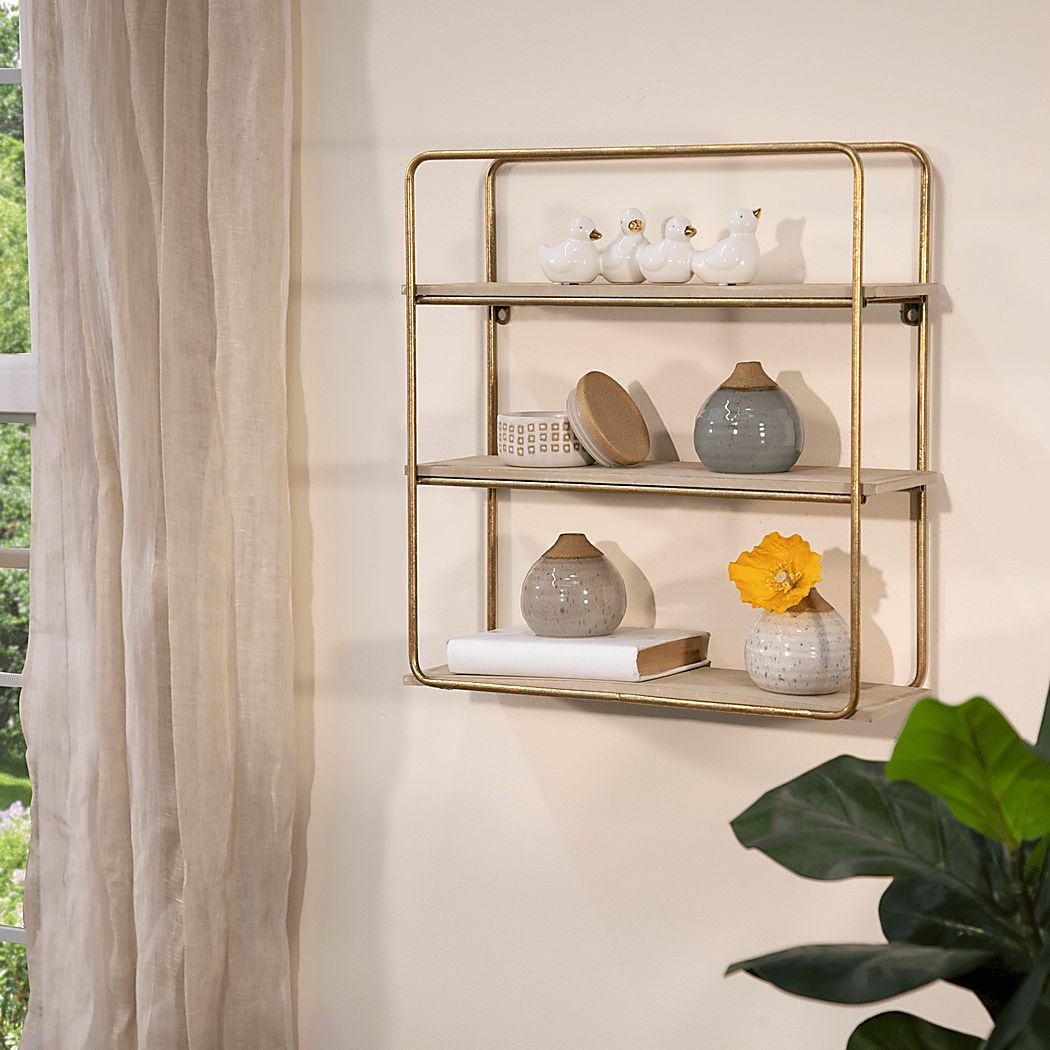 Peregine Gold Wall Shelf