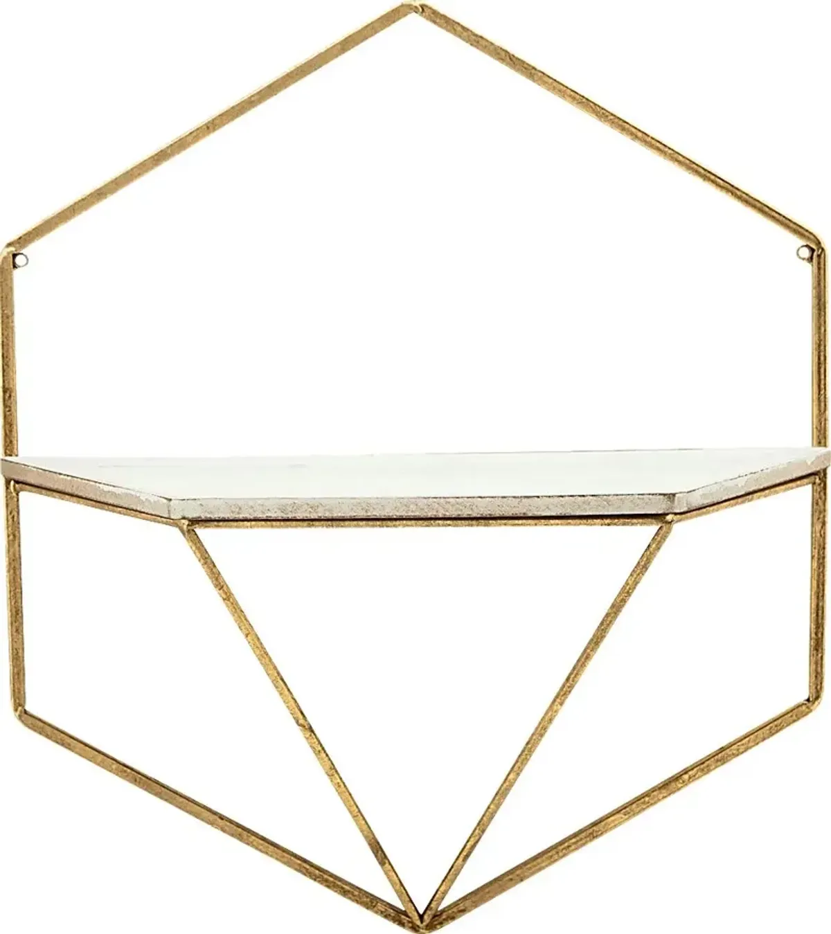 Parmenas Gold Wall Shelf, Set of 2