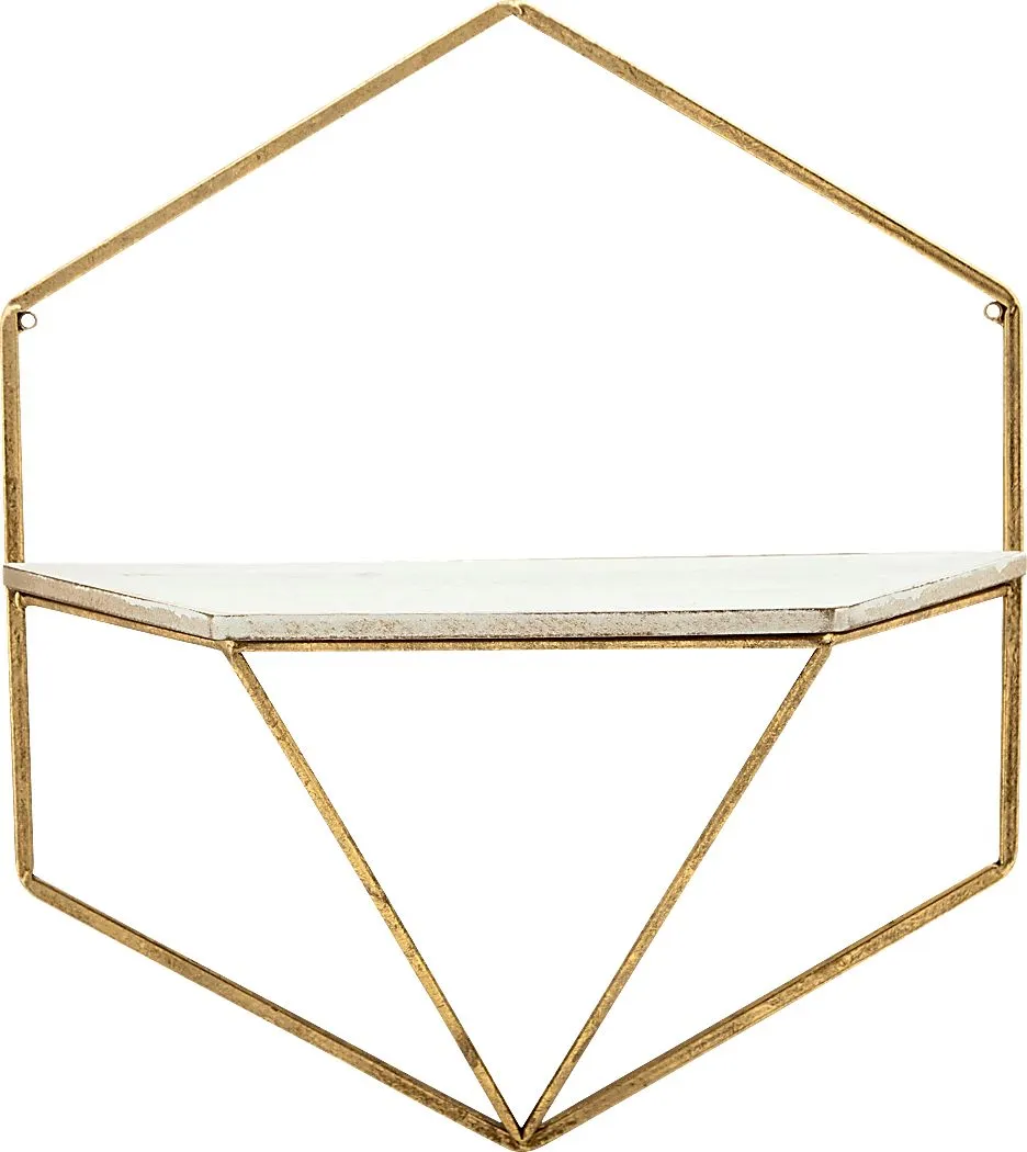 Parmenas Gold Wall Shelf, Set of 2