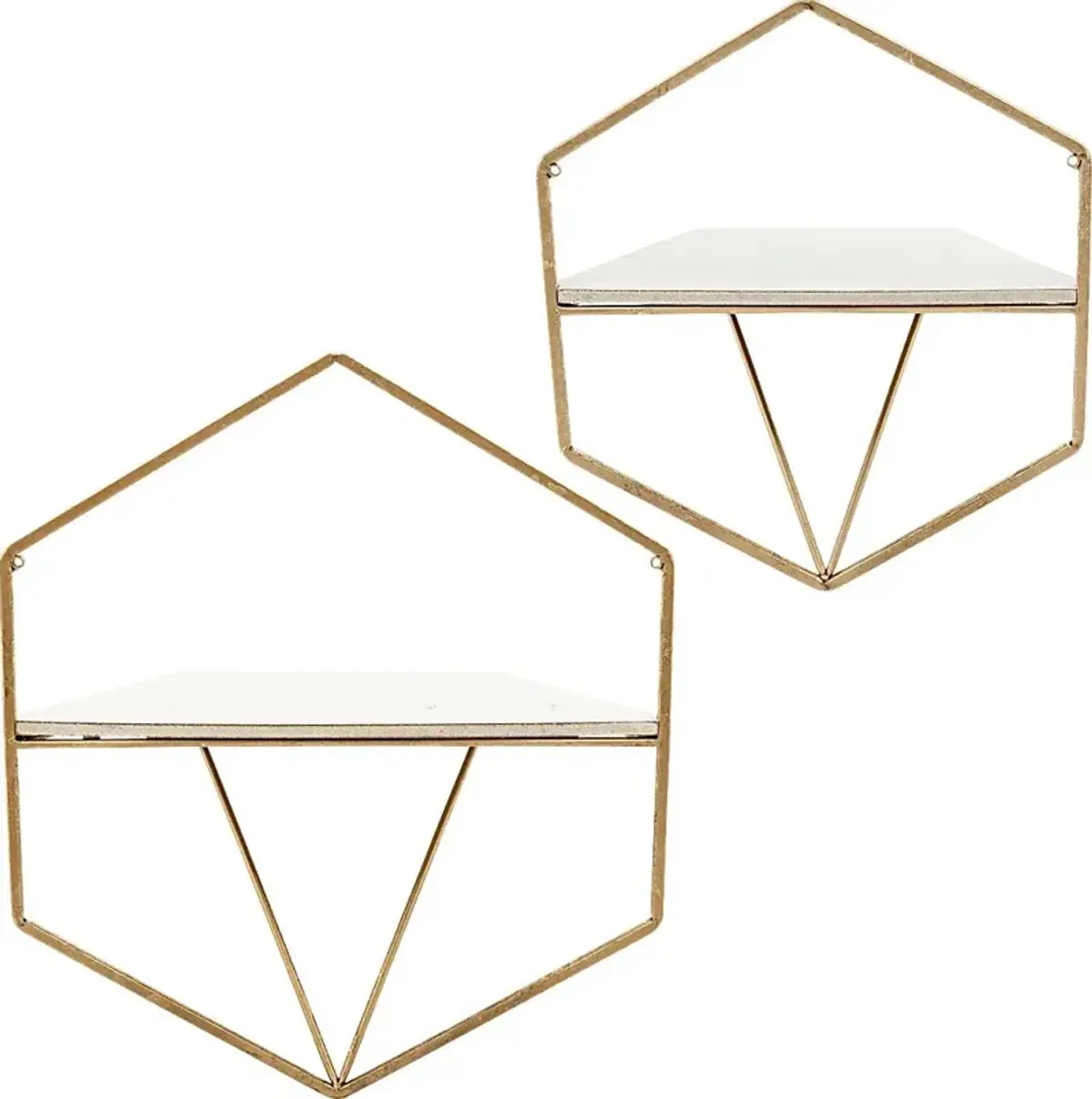 Parmenas Gold Wall Shelf, Set of 2