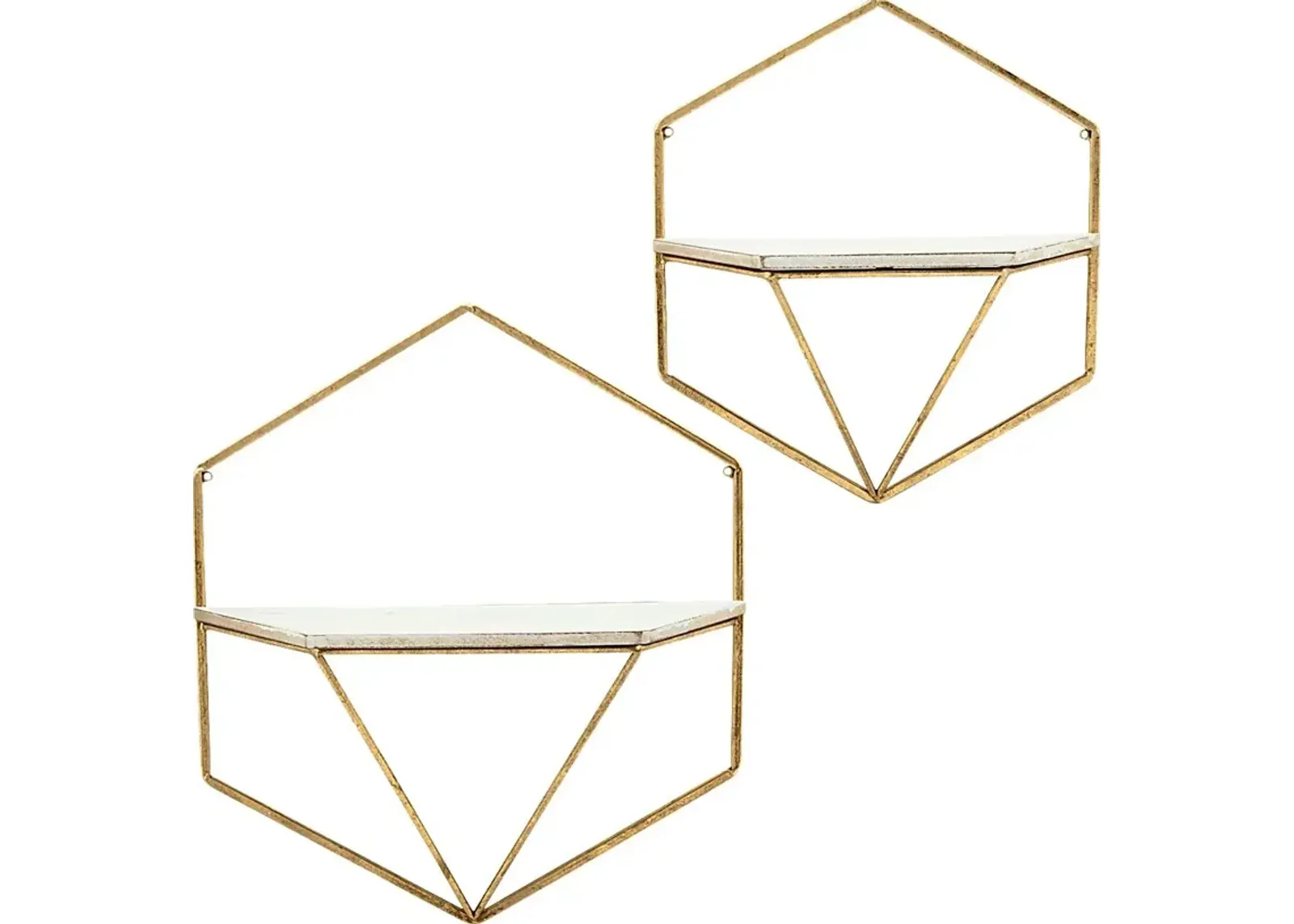 Parmenas Gold Wall Shelf, Set of 2