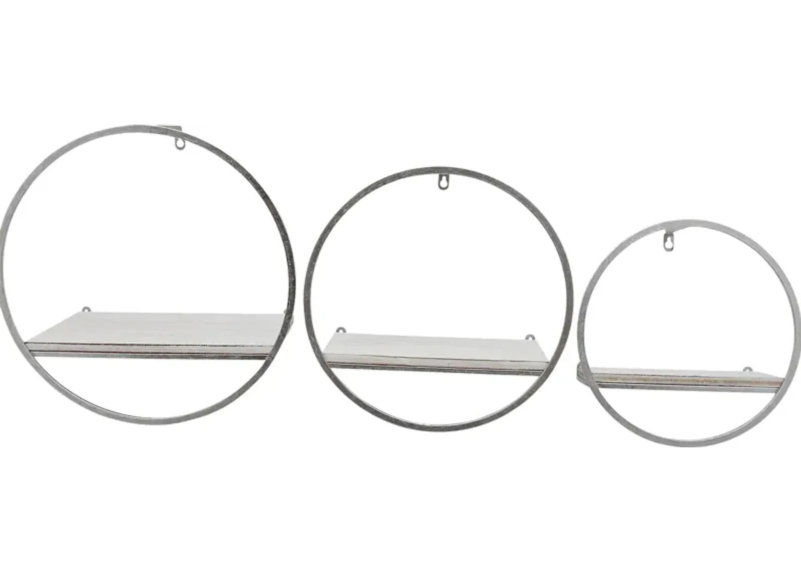 Olearry Silver Wall Shelf, Set of 3