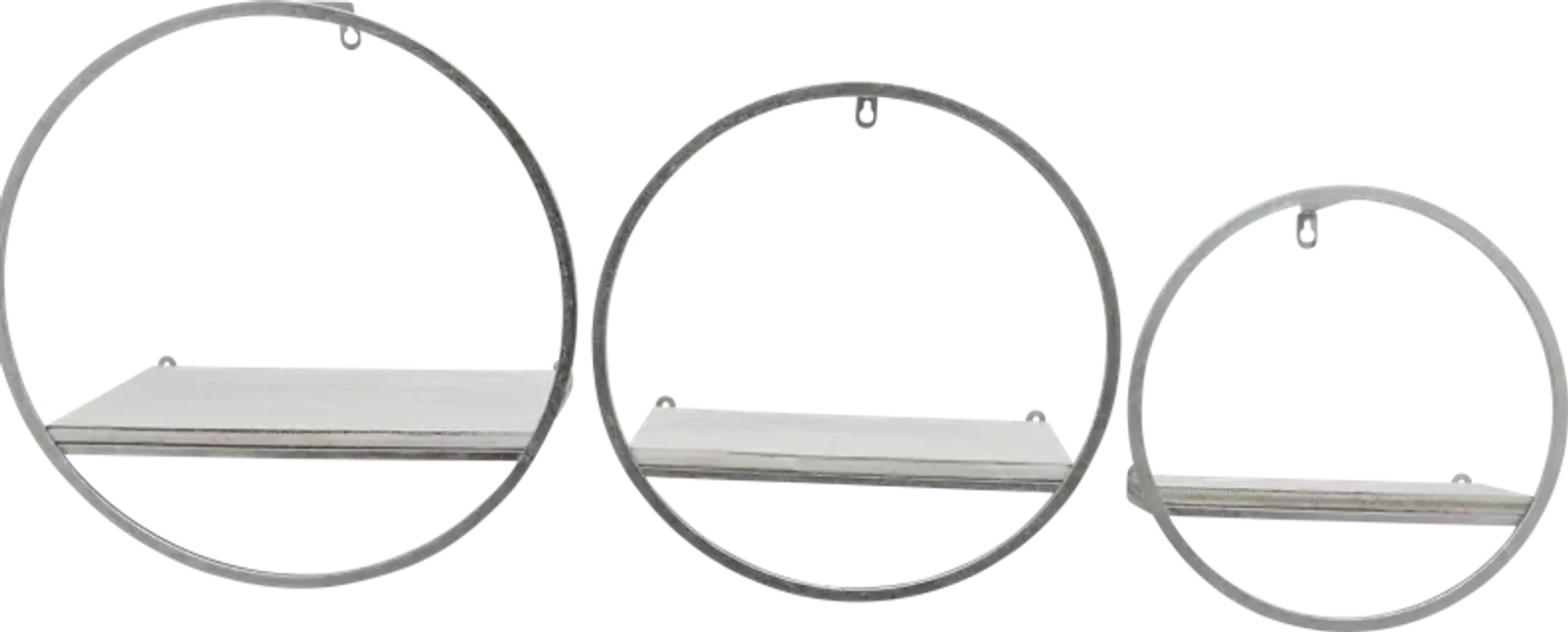 Olearry Silver Wall Shelf, Set of 3