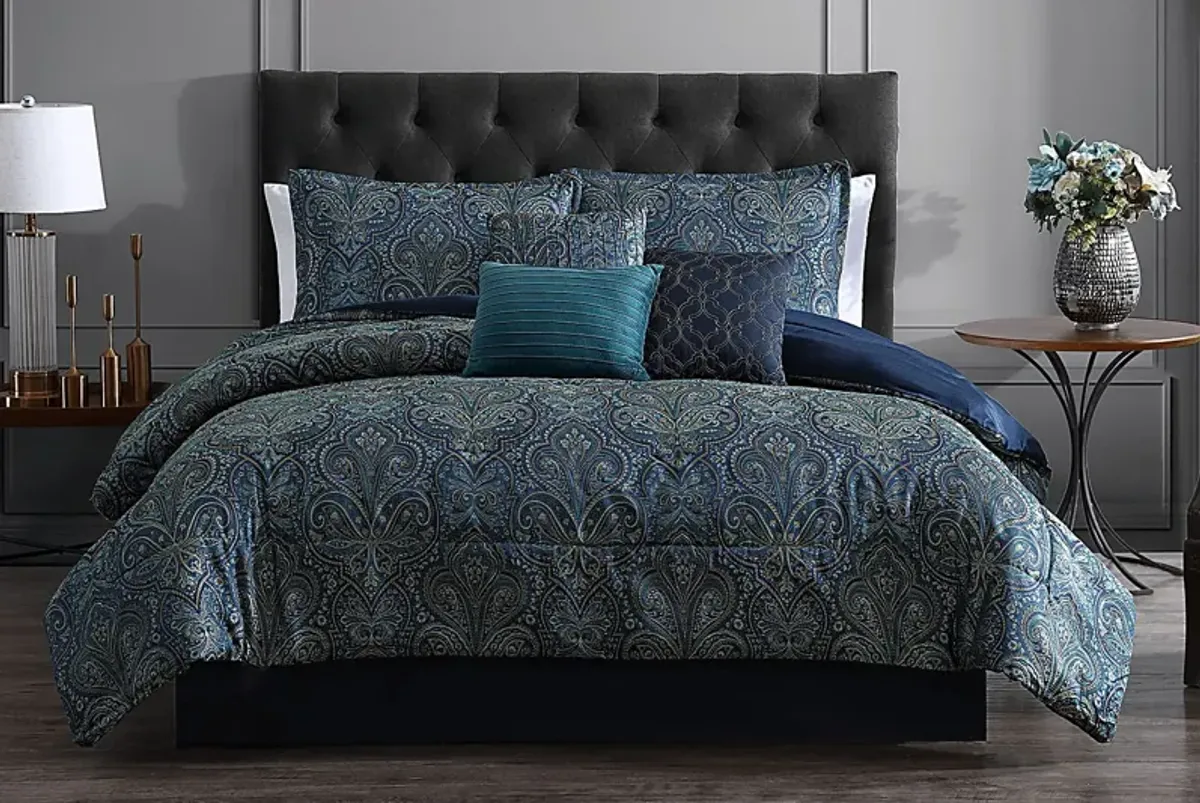 McKillop Teal 7 Pc Full/Queen Comforter Set