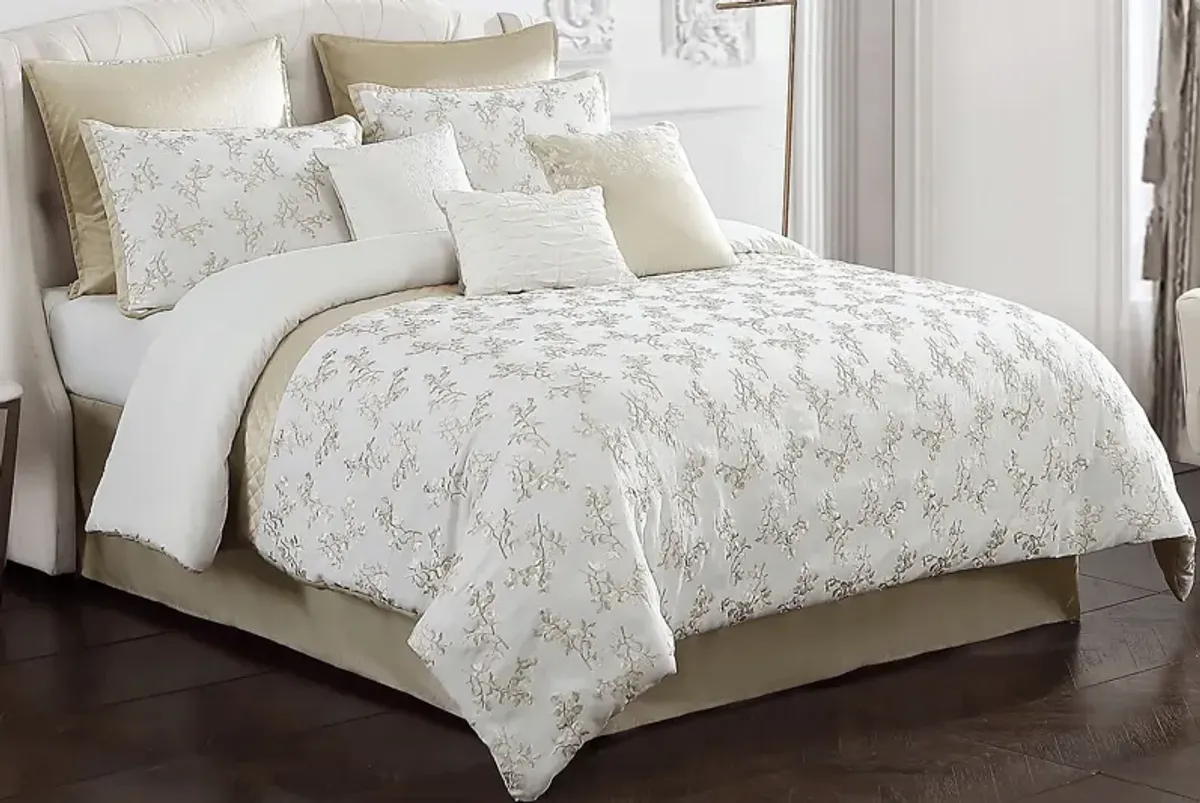 Northnup White 9 Pc Queen Comforter Set