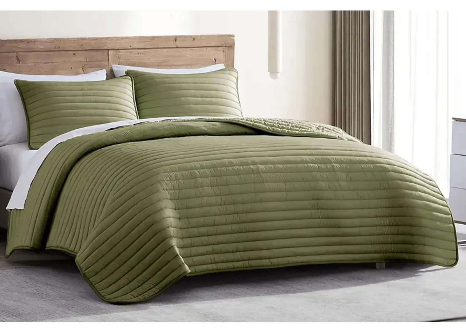 Vallecito Green 3 Pc Full/Queen Comforter Set