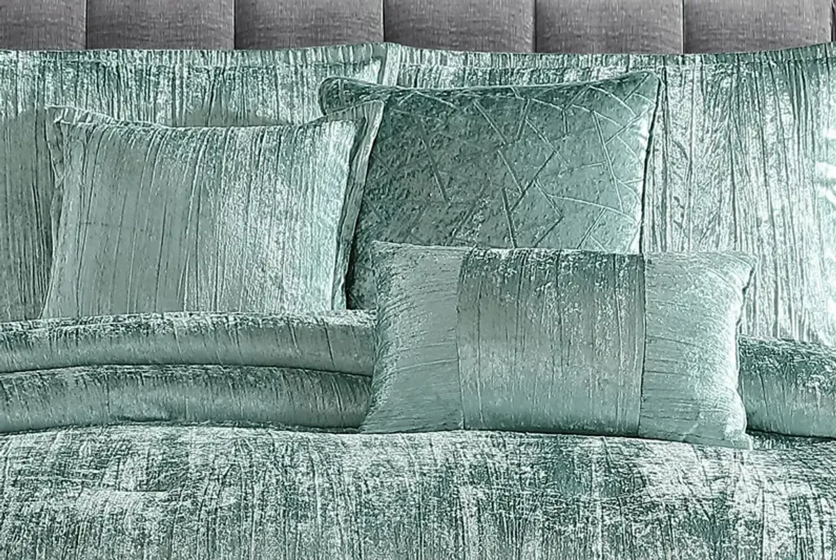 Recine Teal 7 Pc Queen Comforter Set