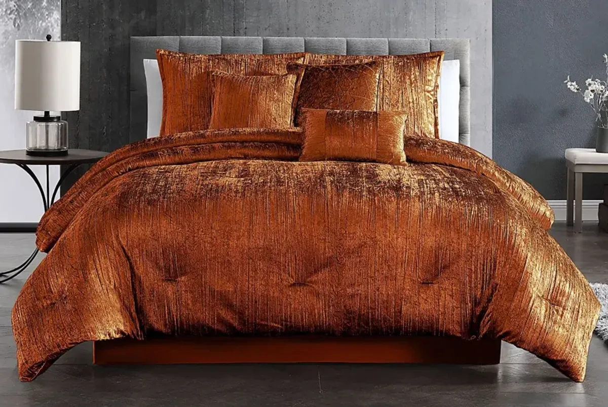 Recine Bronze 7 Pc Queen Comforter Set