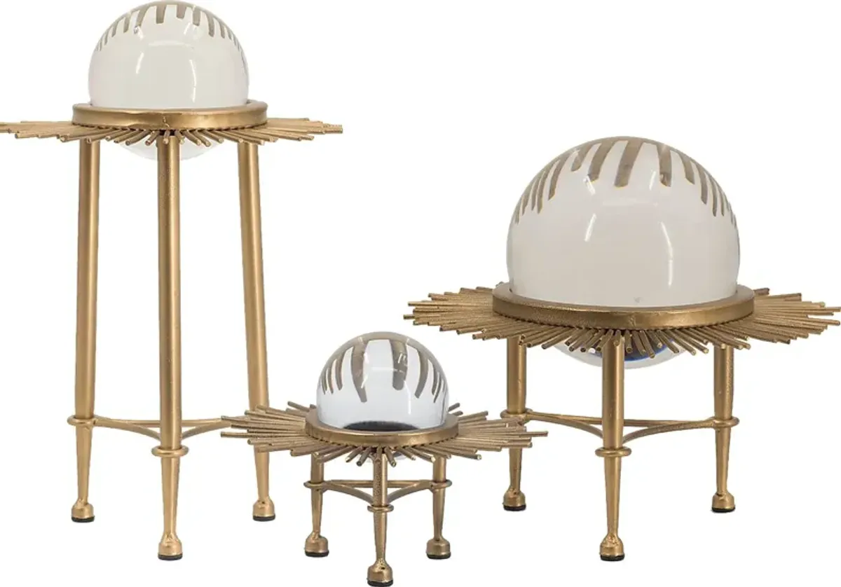 Bohna Gold Crystal Ball, Set of 3