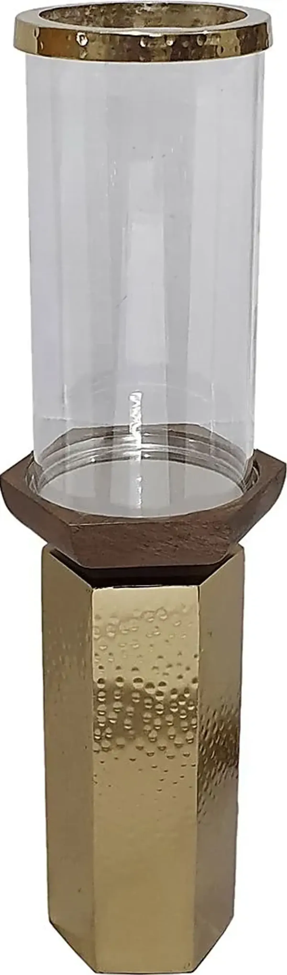 Cachuma I Gold Candle Holder